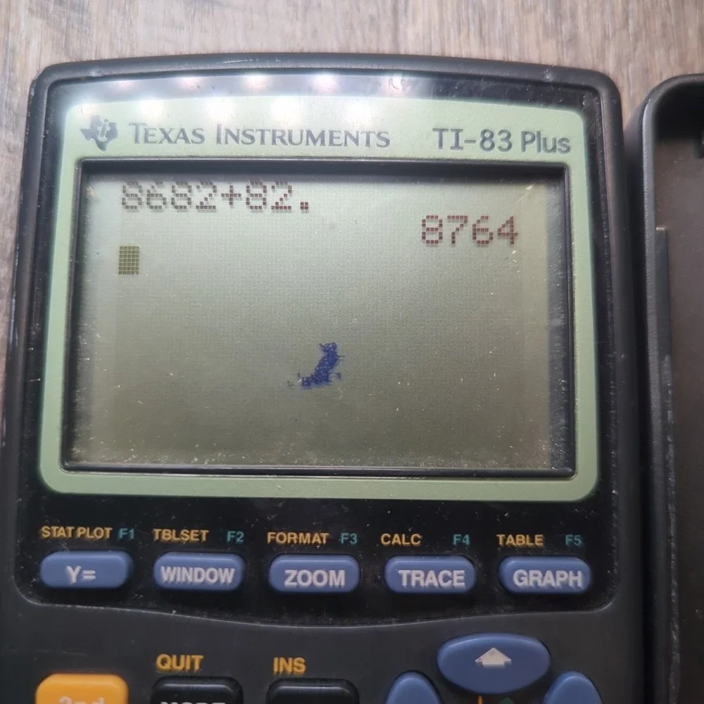 Texas Instruments TI-83 Plus Graphing Black Calculator With Cover Tested Working